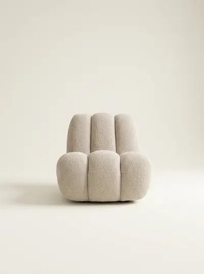 TOE armchair, bouclé, sand