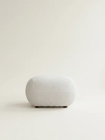 TOE ottoman, bouclé off white